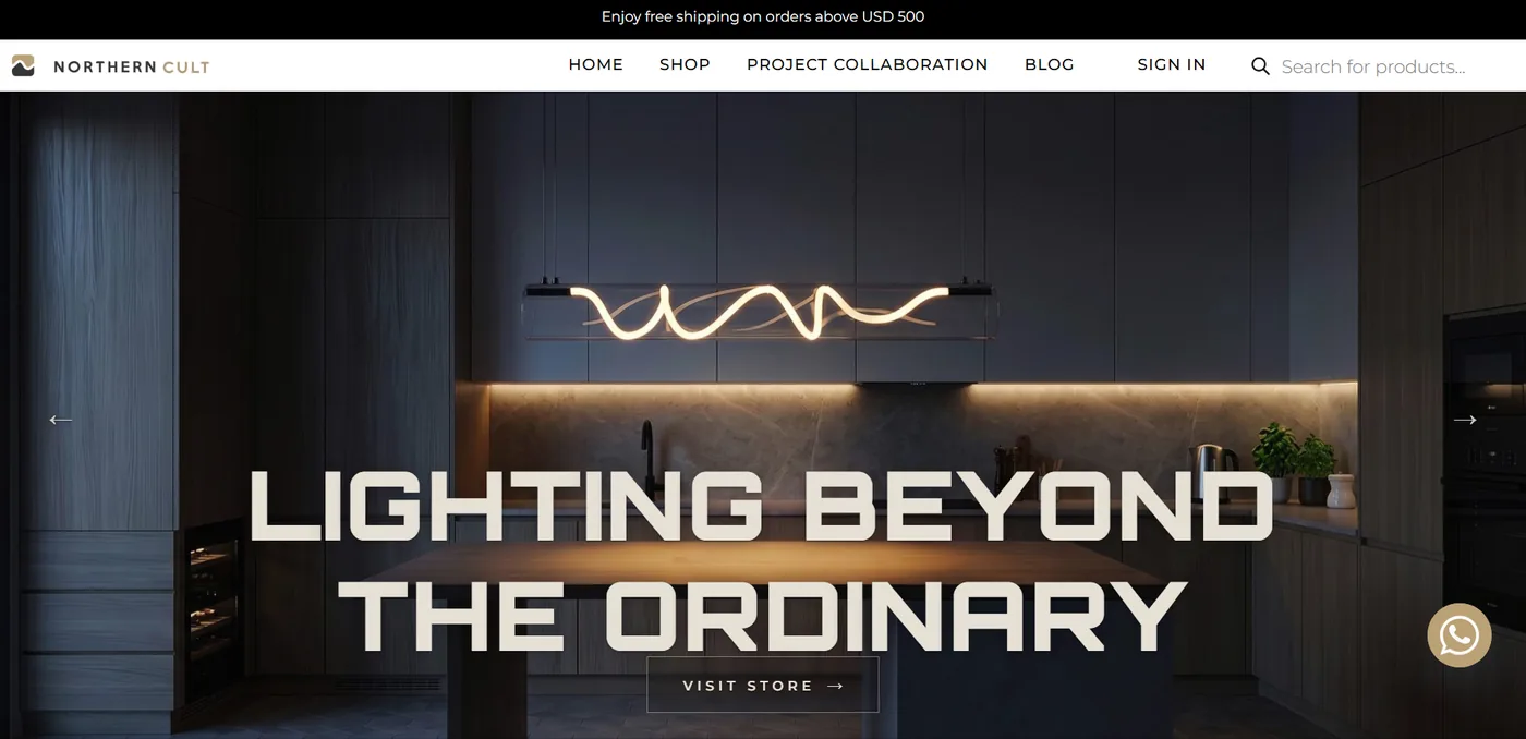 Northerncult homepage banner: Lighting beyond the ordinary